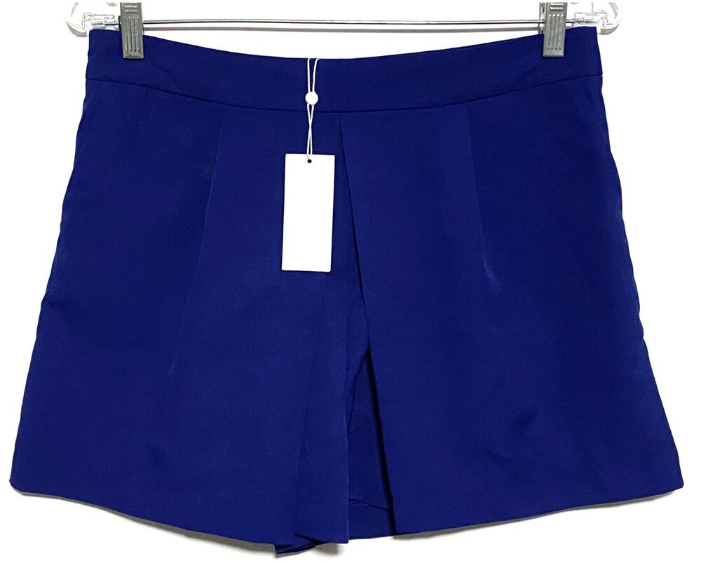 Ovi High Rise Dress Shorts Womens L Cobalt Blue Preppy Minimalist Classic NWT
